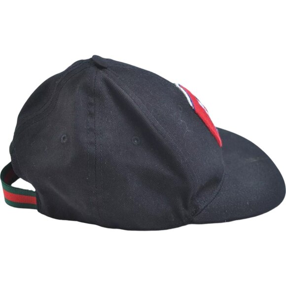 085189AR (S2) Gucci Cap Web Sherry Line Black Canvas - Picture 5 of 14